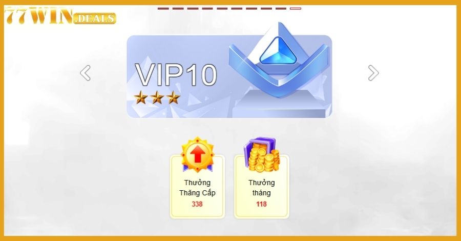 Bạn nhận được tiền thưởng giá trị từ cấp bậc VIP