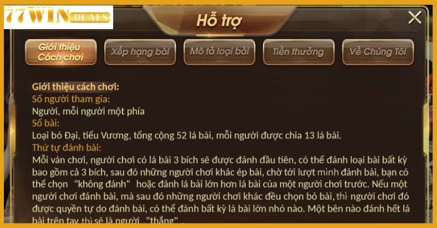 Tường tận cách chơi game đánh bài tiến lên 77win