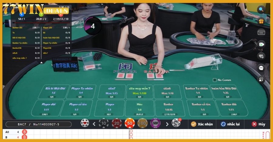 Chơi Baccarat xanh chín tại W88